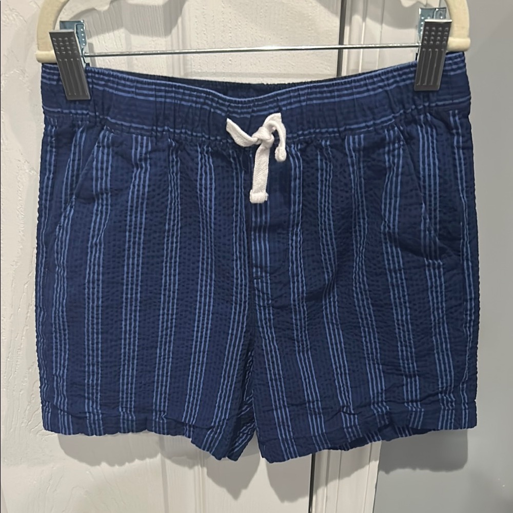 Janie and Jack Blue Striped Shorts with Drawstring